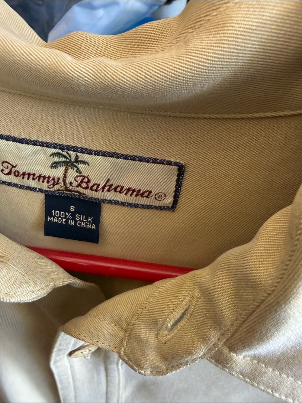 Tommy Bahama Light Beige Silk Button-Up Shirt